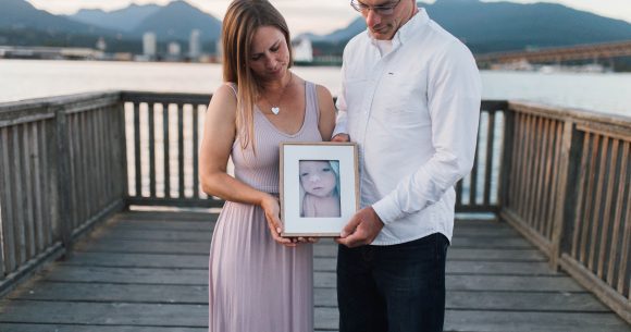 Marie and Wes Toews show a treasured portrait of Sophia